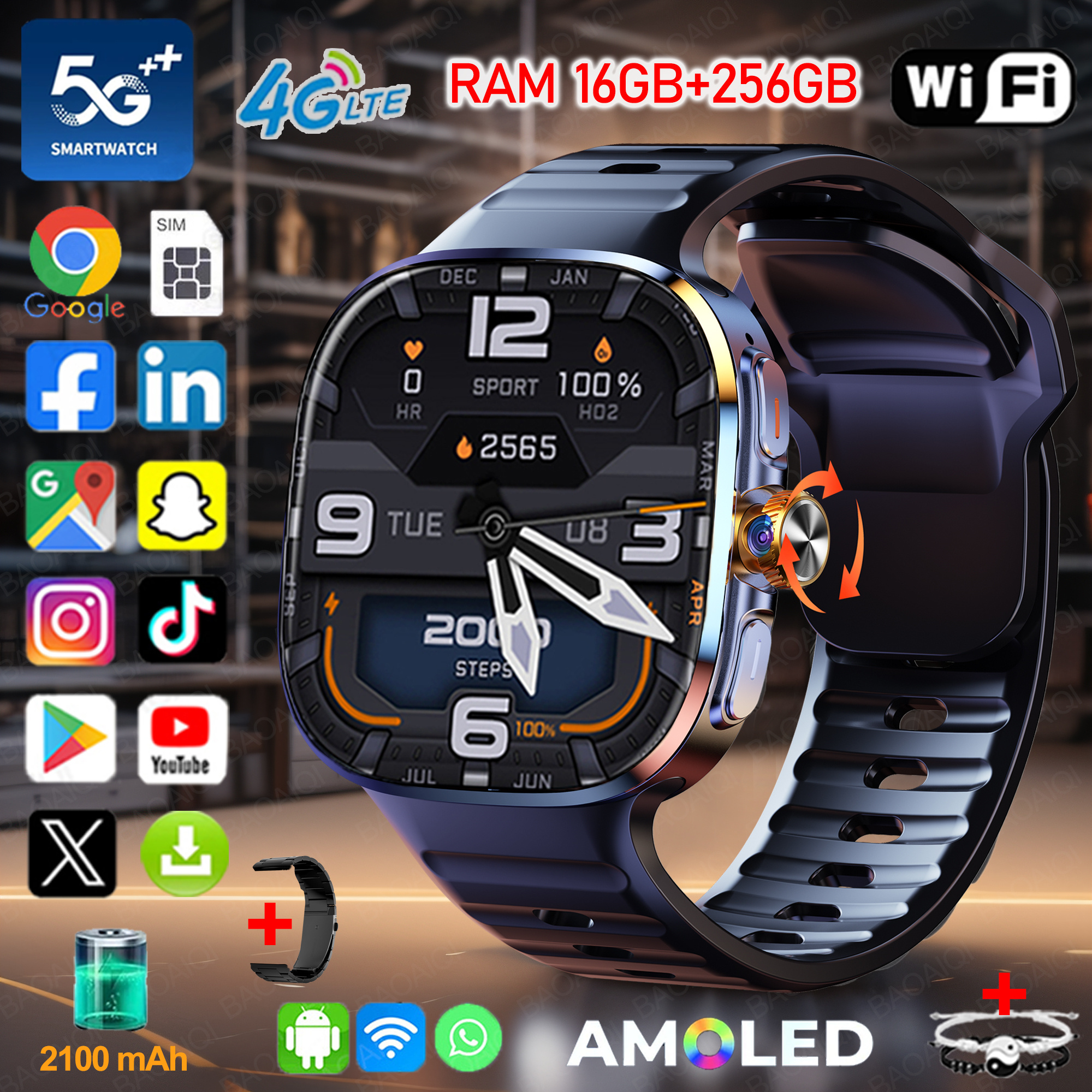 New Large Screen Smartwatch 4G - Compass Lensatic recension och pris