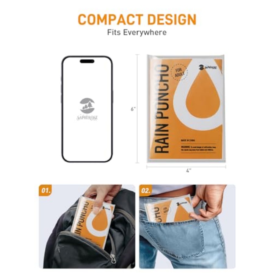Disposable Rain Ponchos Emerge - Emergency Poncho Rain recension och pris
