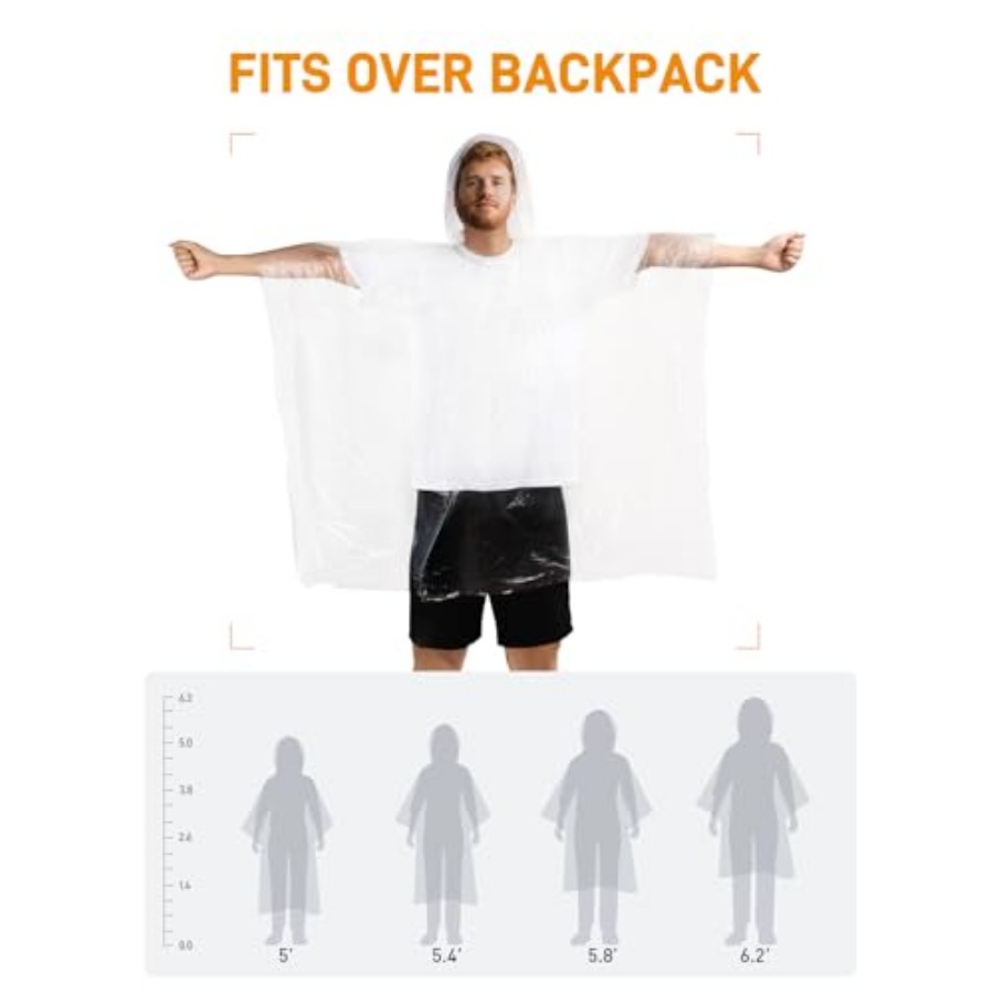 Disposable Rain Ponchos Emerge - Emergency Poncho Rain recension och pris