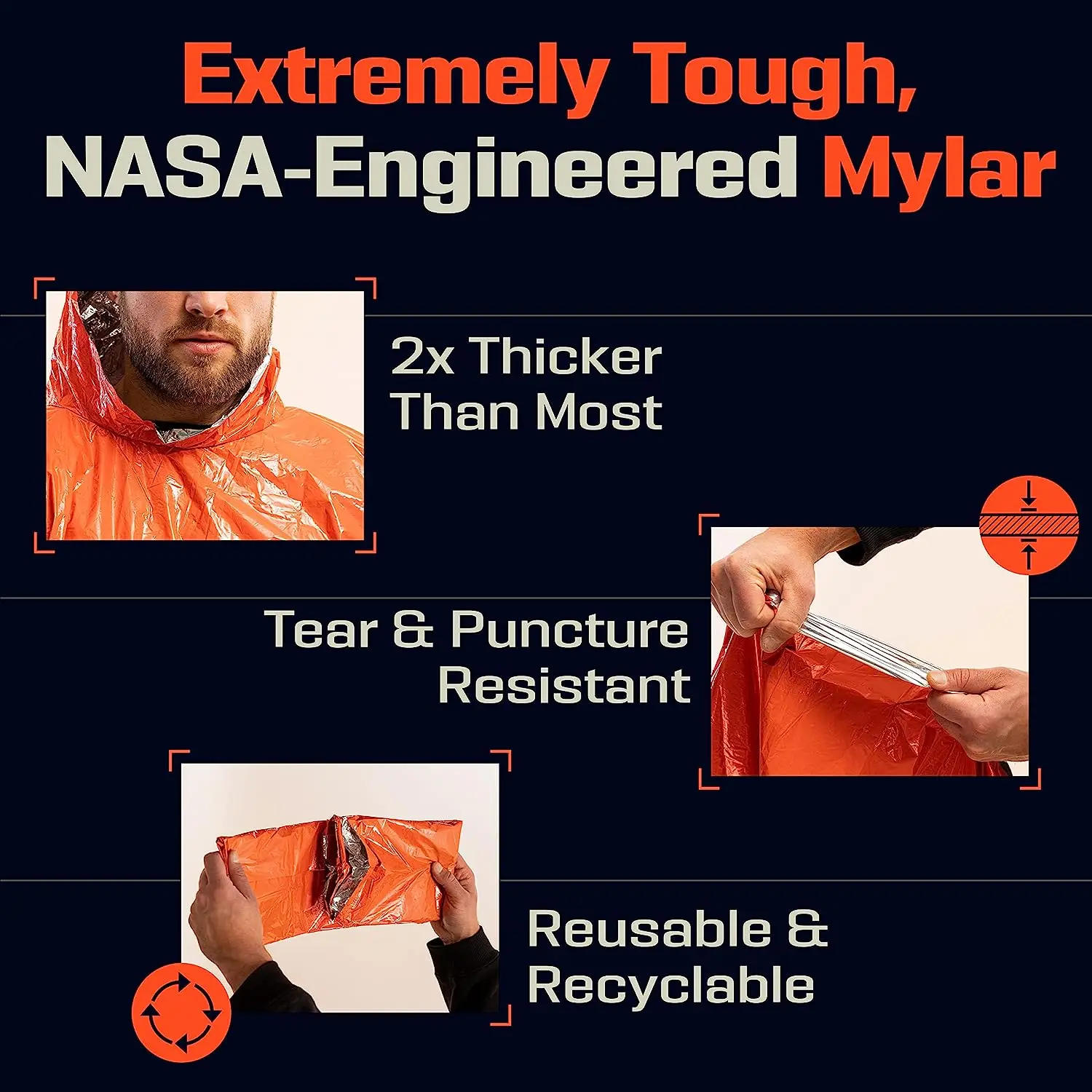 LIFE Emergency Survival Poncho - Survival Blanket Reflective recension och pris